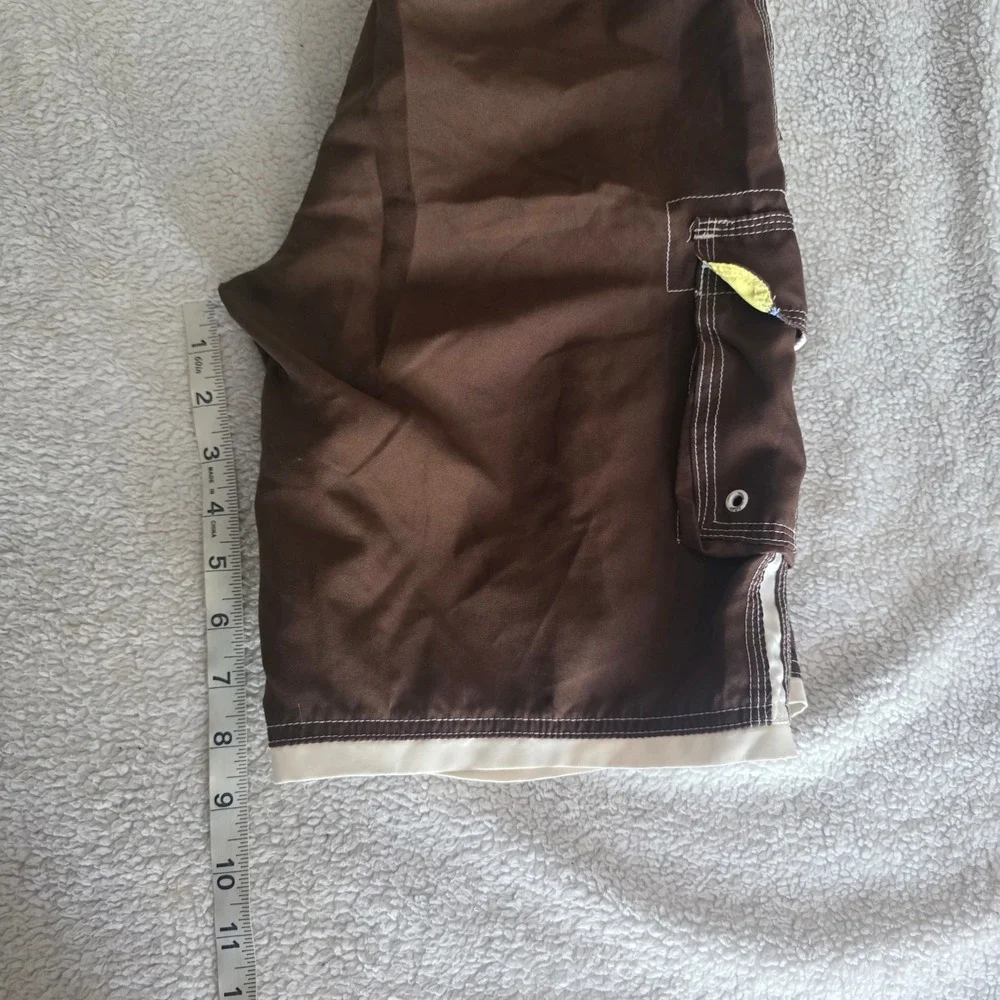 Sand N Sun Brown Boys Swim Trunks Size M 8/10